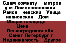 Сдам комнату 20 метров у м.Ломолносовская › Район ­ невский › Улица ­ ивановская › Дом ­ 20 › Общая площадь ­ 70 › Цена ­ 10 000 - Ленинградская обл., Санкт-Петербург г. Недвижимость » Другое   
